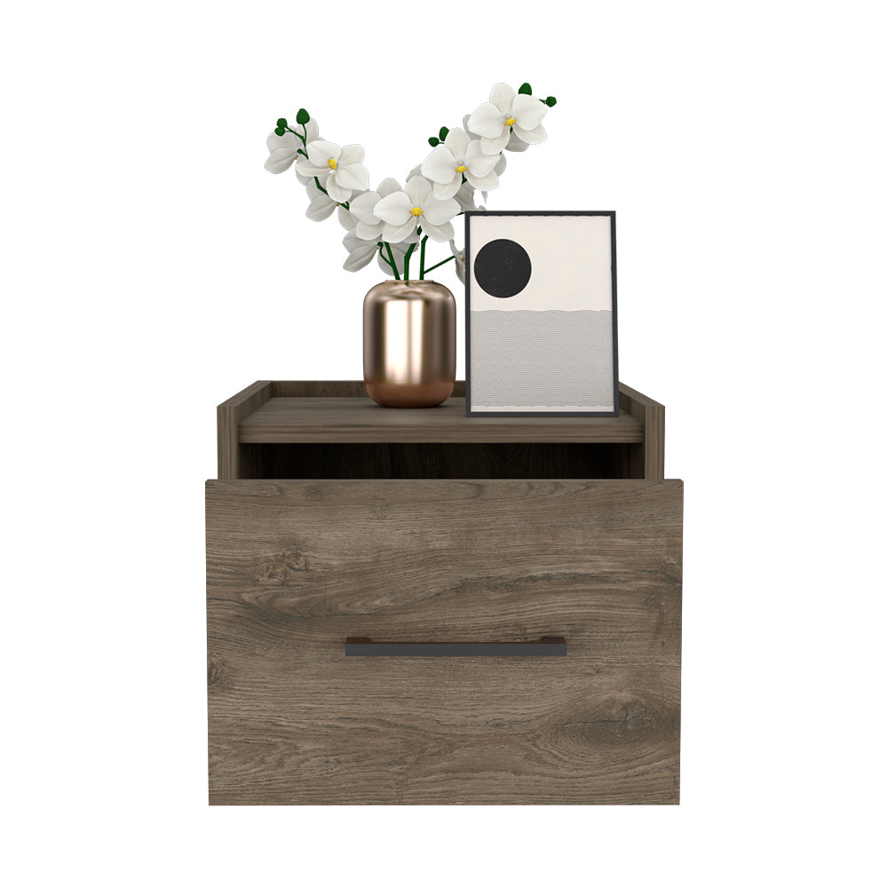 Floating Nightstand Calion, Bedroom, Dark Brown