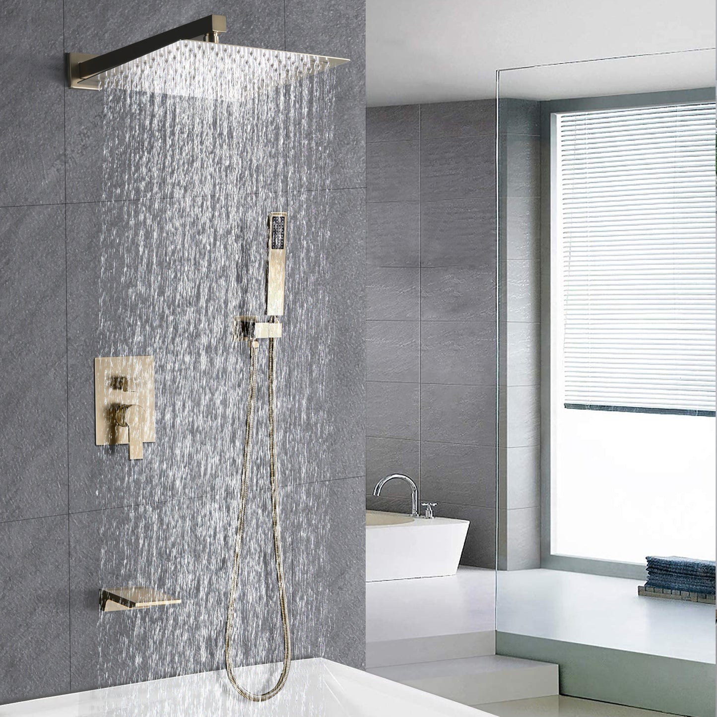 Luxurious 12-inch Shower System with Handheld Shower Head