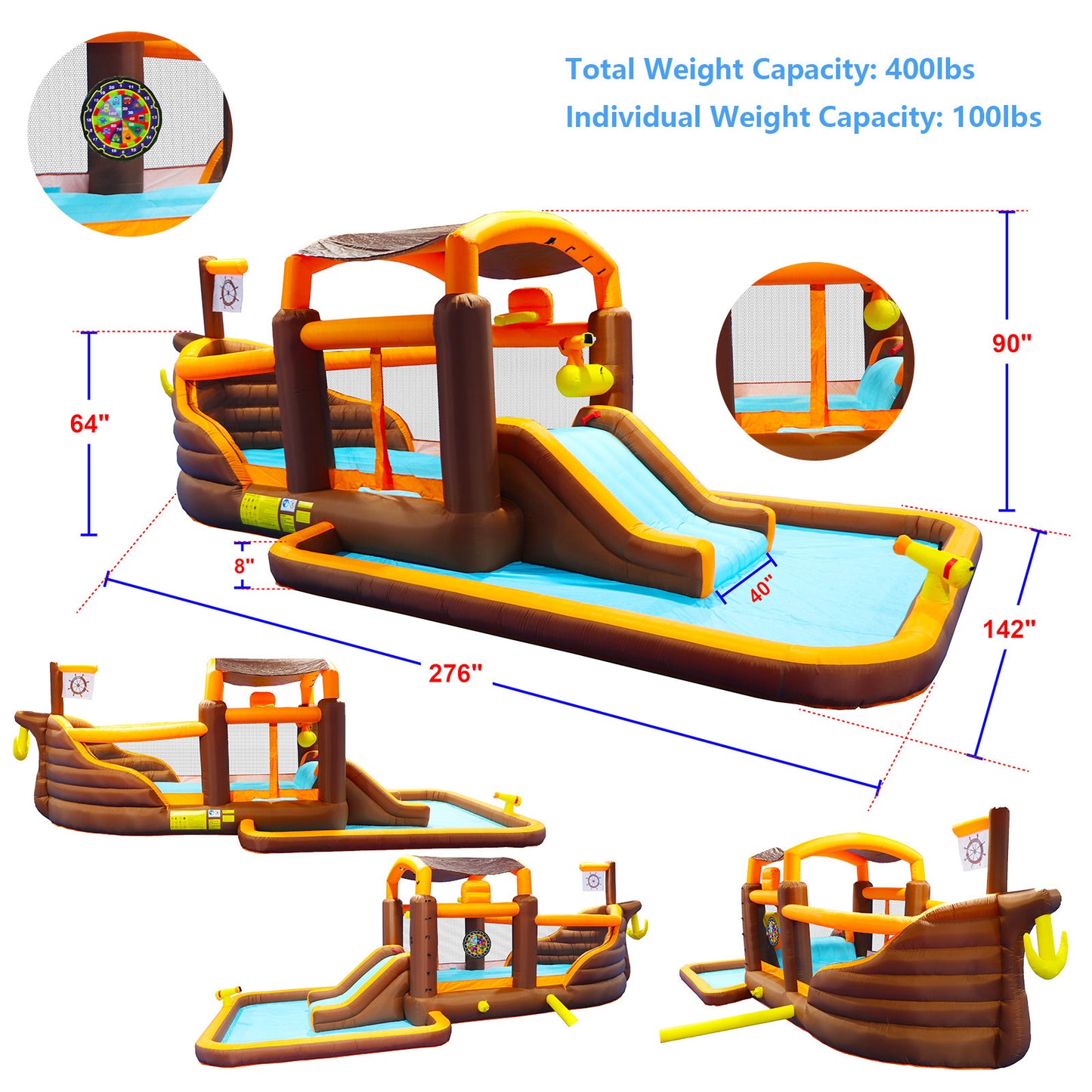 Cruise Ship Themed Inflatable Water Park Playground