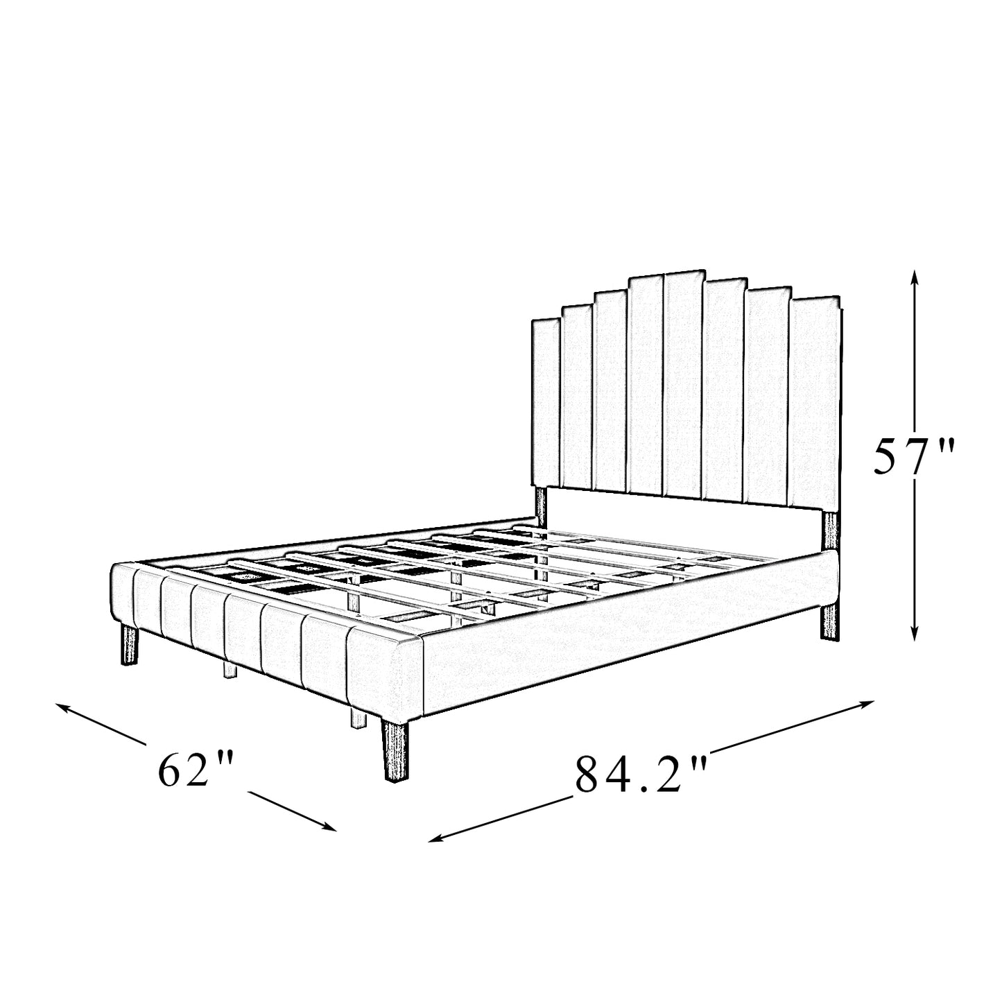 Pharsalia Tufted Upholstered Platform Bed with Headboard and Footboard