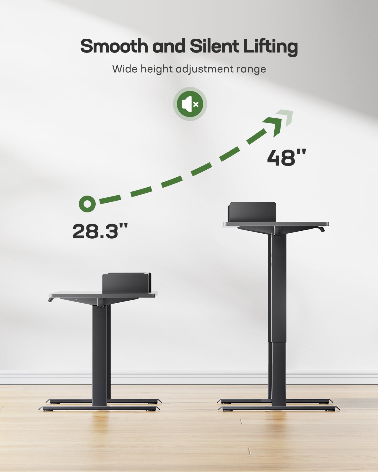 Adjustable Electric Standing Desk with Storage and Memory Presets in Black