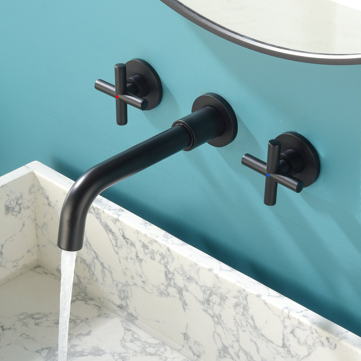 Elegant Matte Black Brass Bathroom Faucet