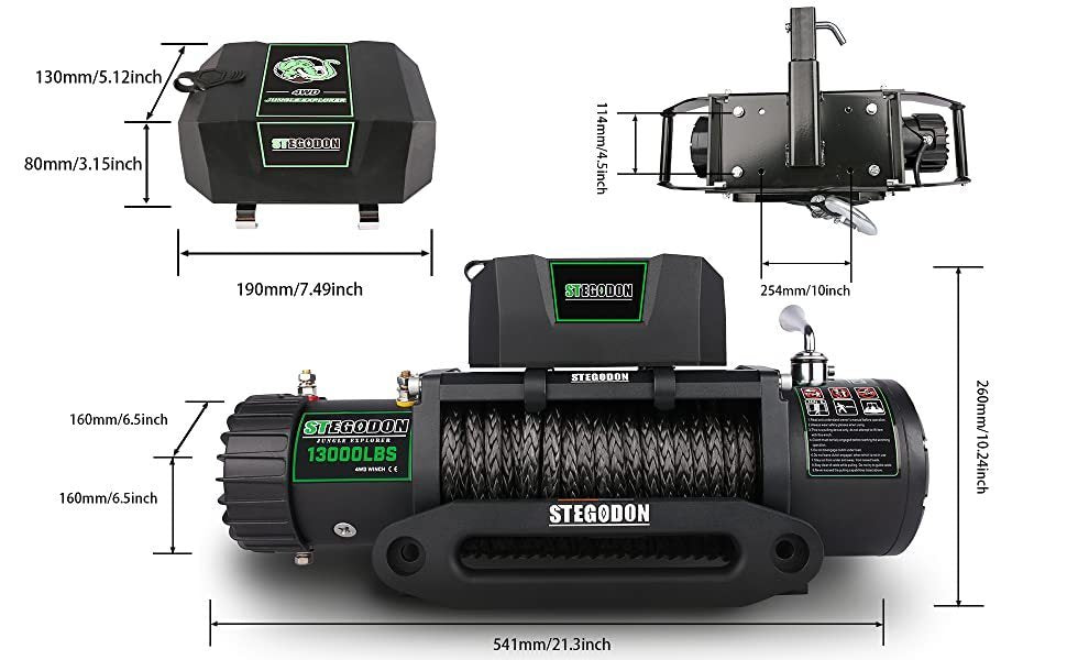 Heavy-Duty 13000 LBS Electric Winch T3 with Wireless and Wired Control