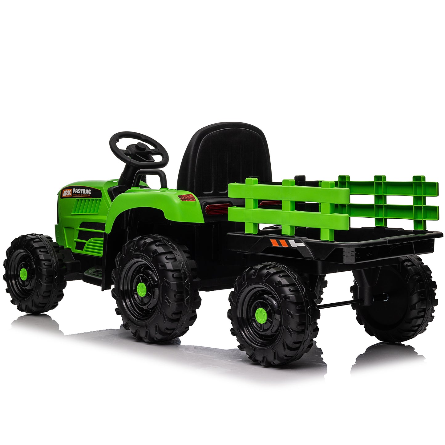 Ride on Tractor with Trailer,12V Battery Powered Electric Tractor Toy w/Remote Control,electric car for kids,Three speed adjustable,Power display, USB,MP3 ,Bluetooth,LED light,Two-point safety belt