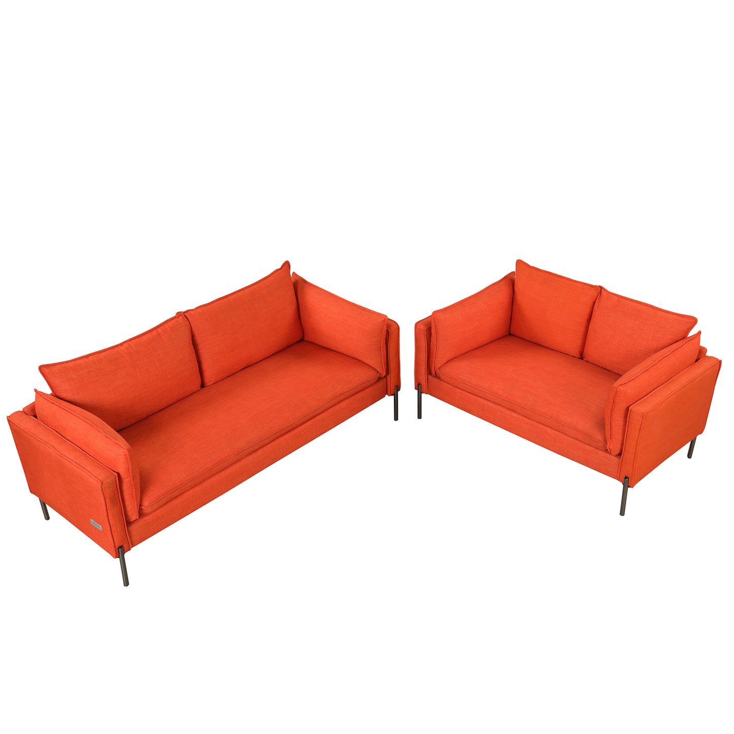 Modern 2-Piece Sofa Set with Loveseat and 3-Seat Couch