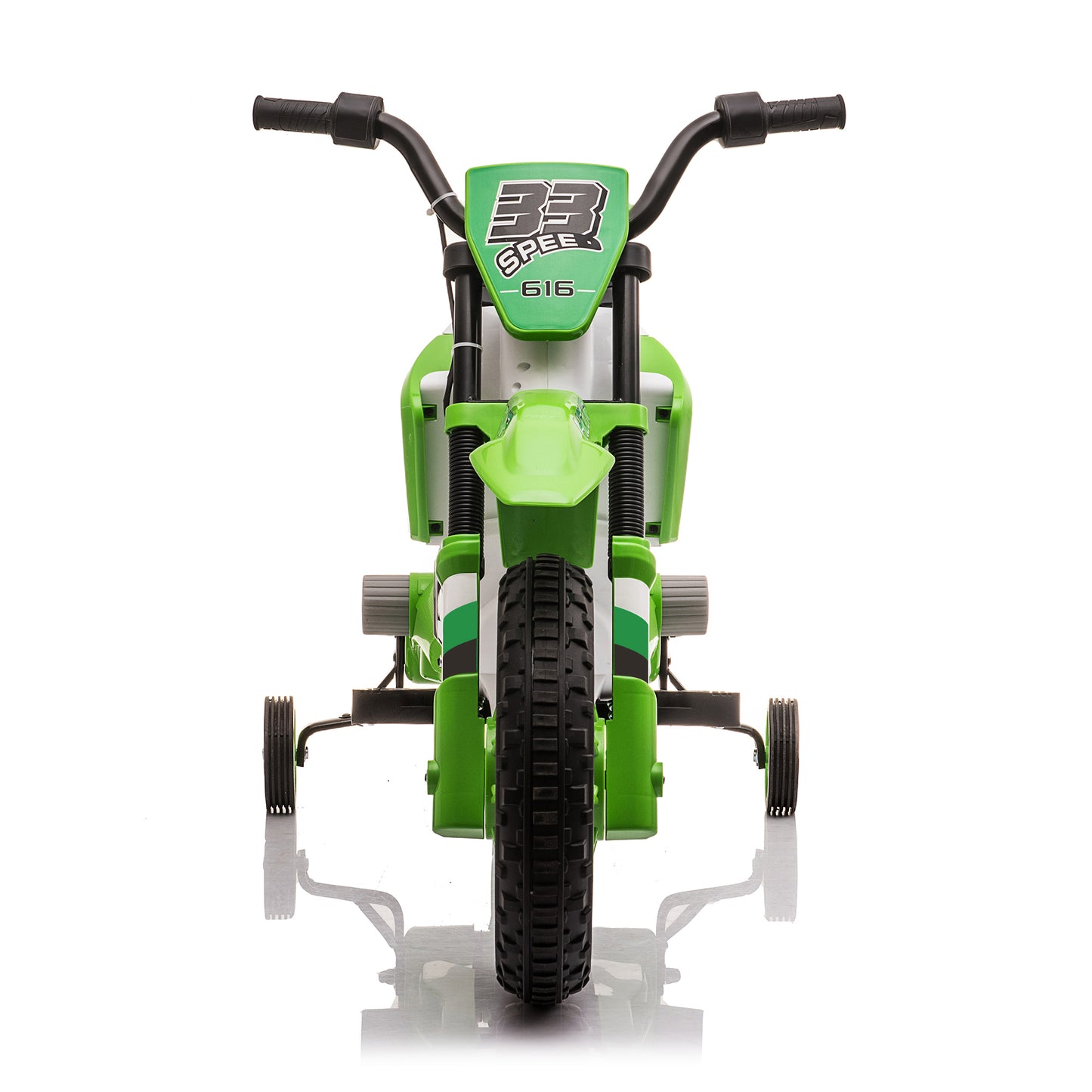 12V Kids Ride on Toy Motorcycle, Electric Motor Toy Bike with Training Wheels for Kids 3-6, Green