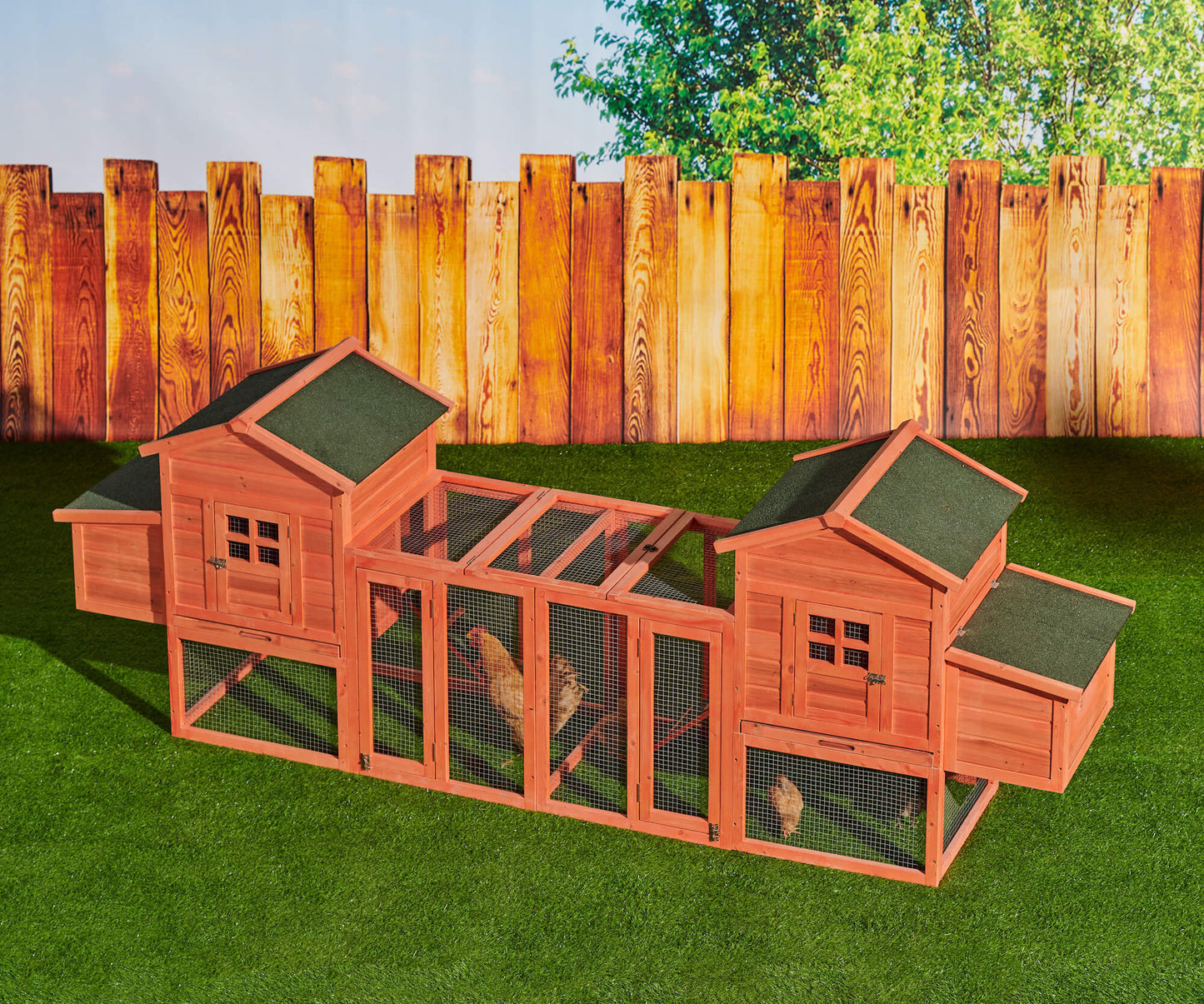 Chicken Coop Duplex with Outdoor Run