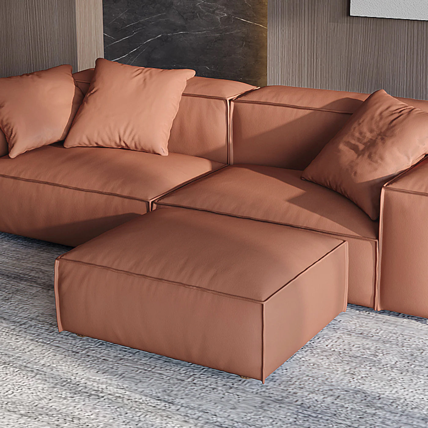 Modern Microfiber Leather Sofa 31.8 x 23.6 x 14.9 in