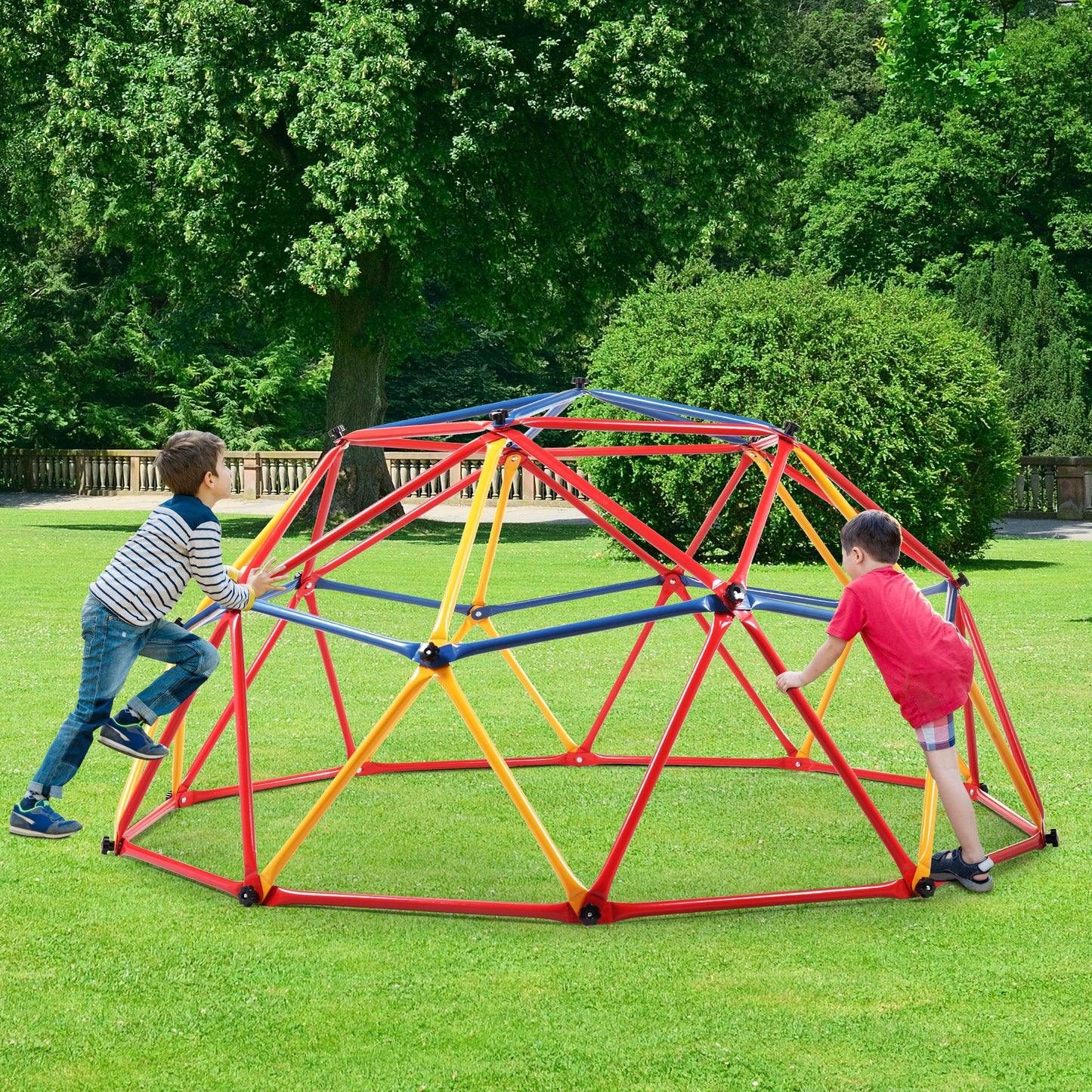 Kids' Outdoor Climbing Dome with Monkey Bars and Exercise Center