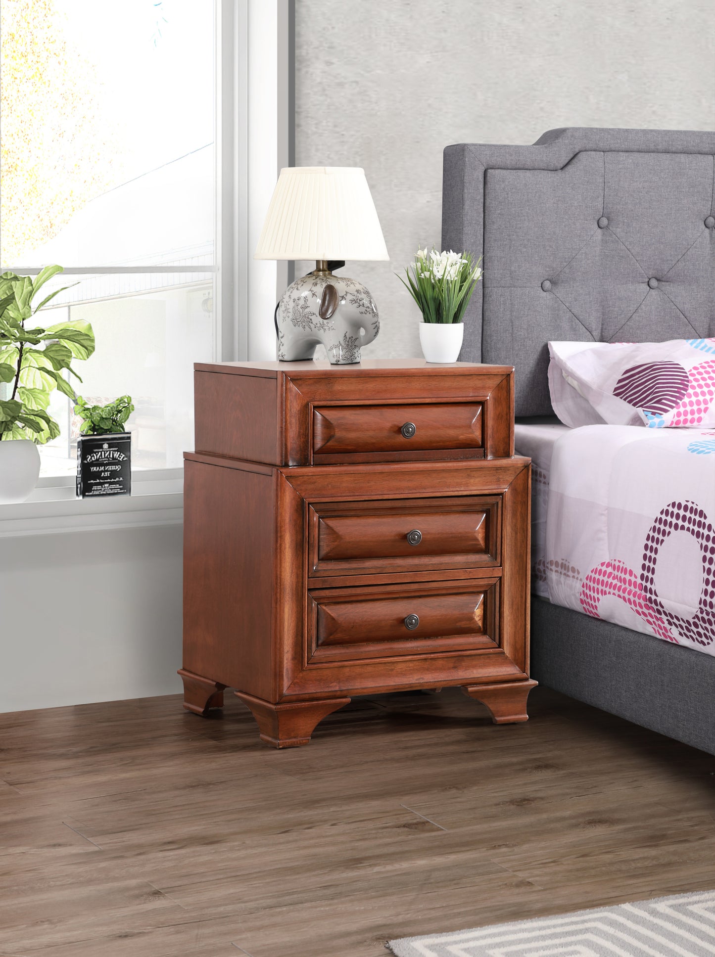 LaVita G8850-N Nightstand , Oak