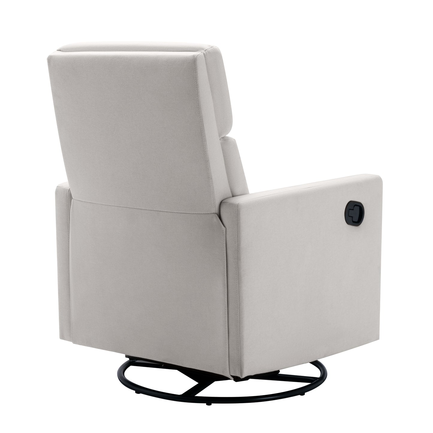 Swivel Reclining Nursery Chair with Modern Beige Upholstery