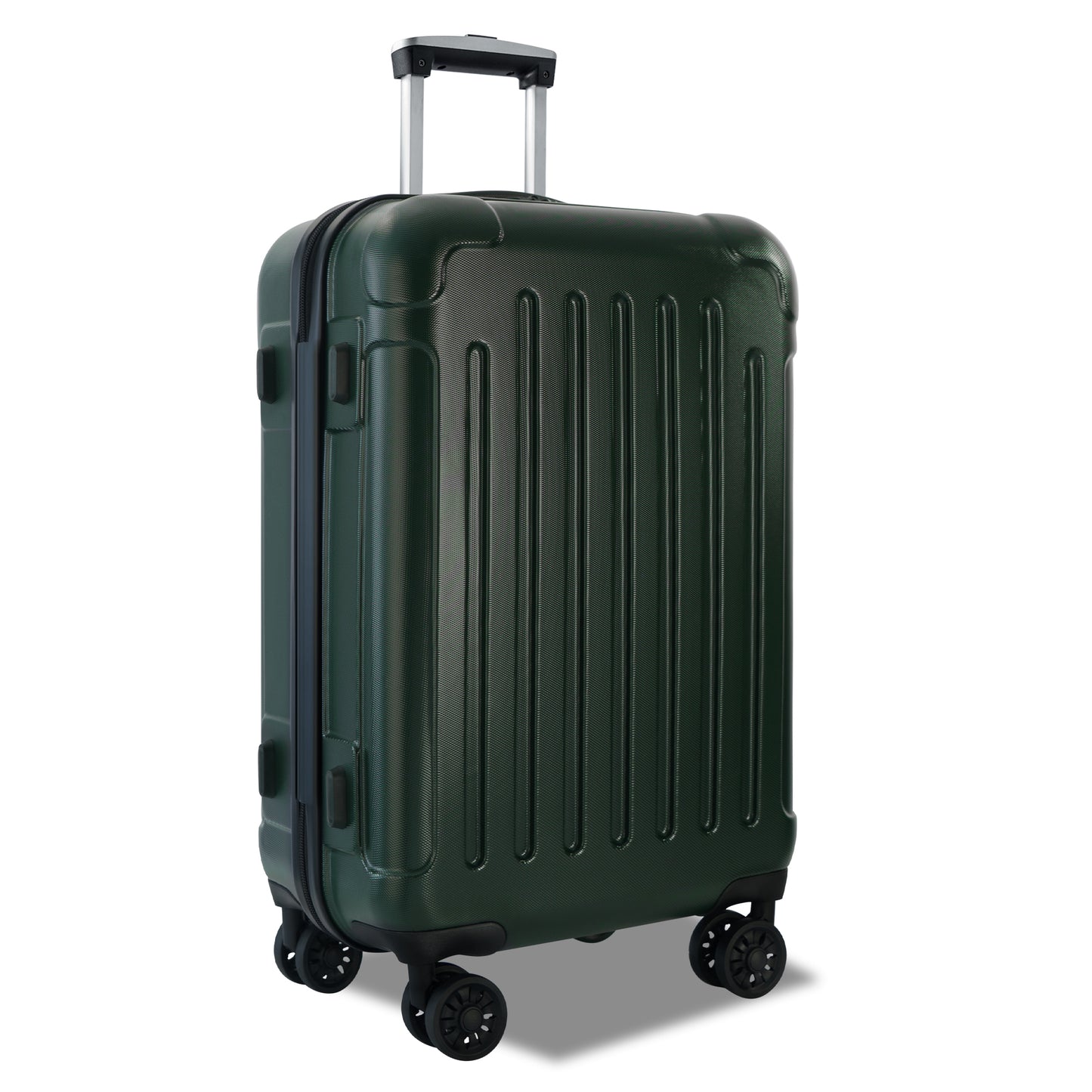 Luggage 3 Piece Sets with Spinner Wheels ABS+PC Lightweight (20/24/28), Green