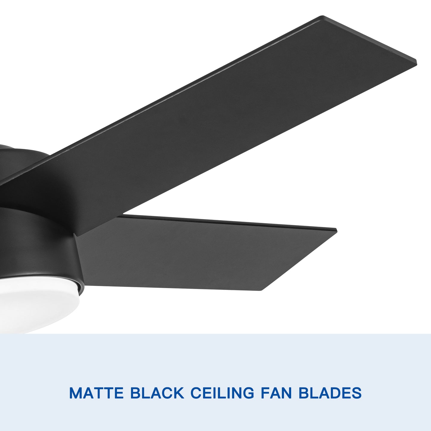 44 Inch Integrated LED Ceiling Fan with Black ABS Blade