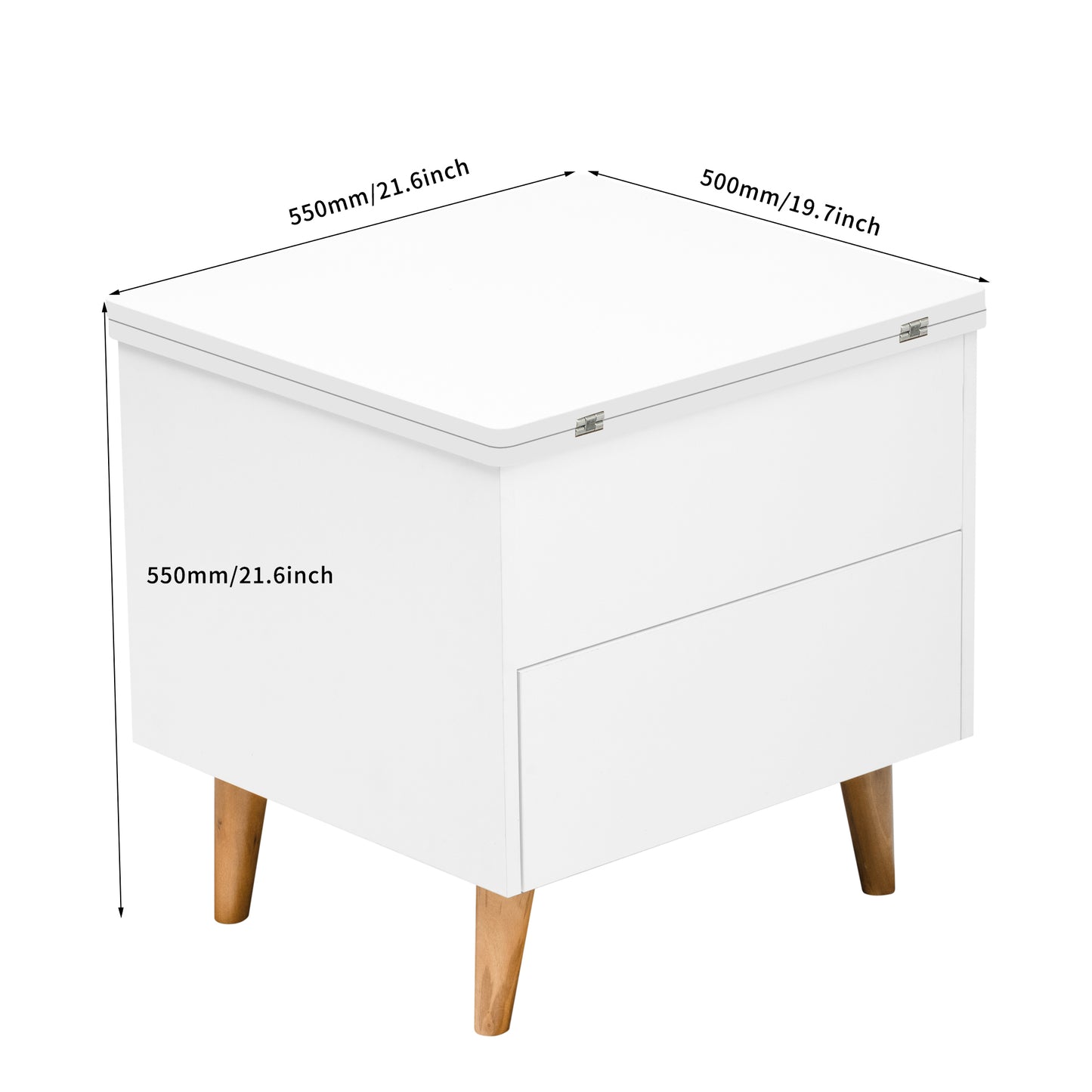 White Extendable Coffee Table with Storage & Lift Top