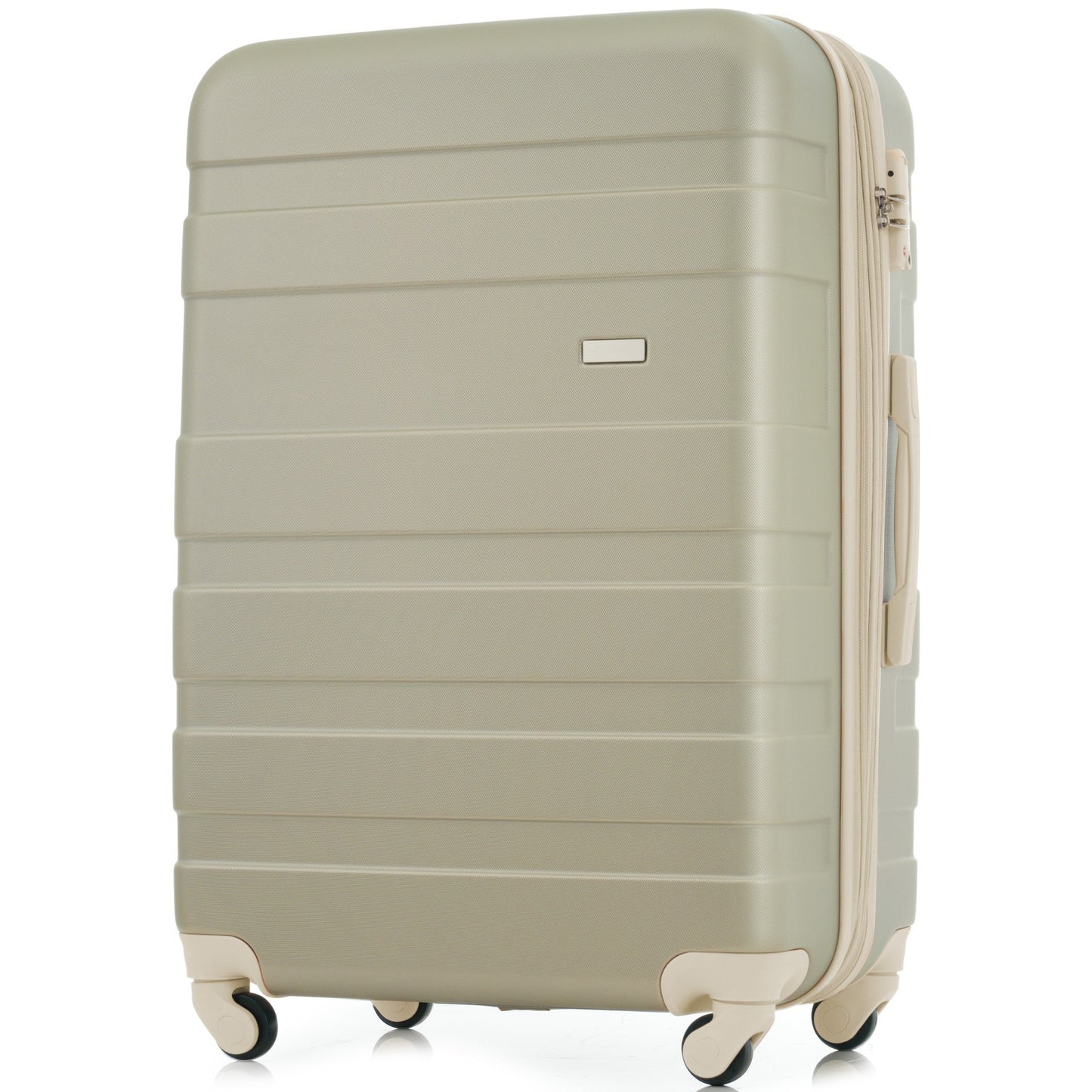 Luggage Sets New Model Expandable ABS Hardshell 3pcs Clearance Luggage Hardside Lightweight Durable Suitcase sets Spinner Wheels Suitcase with TSA Lock 20''24''28''( golden green amd beige)