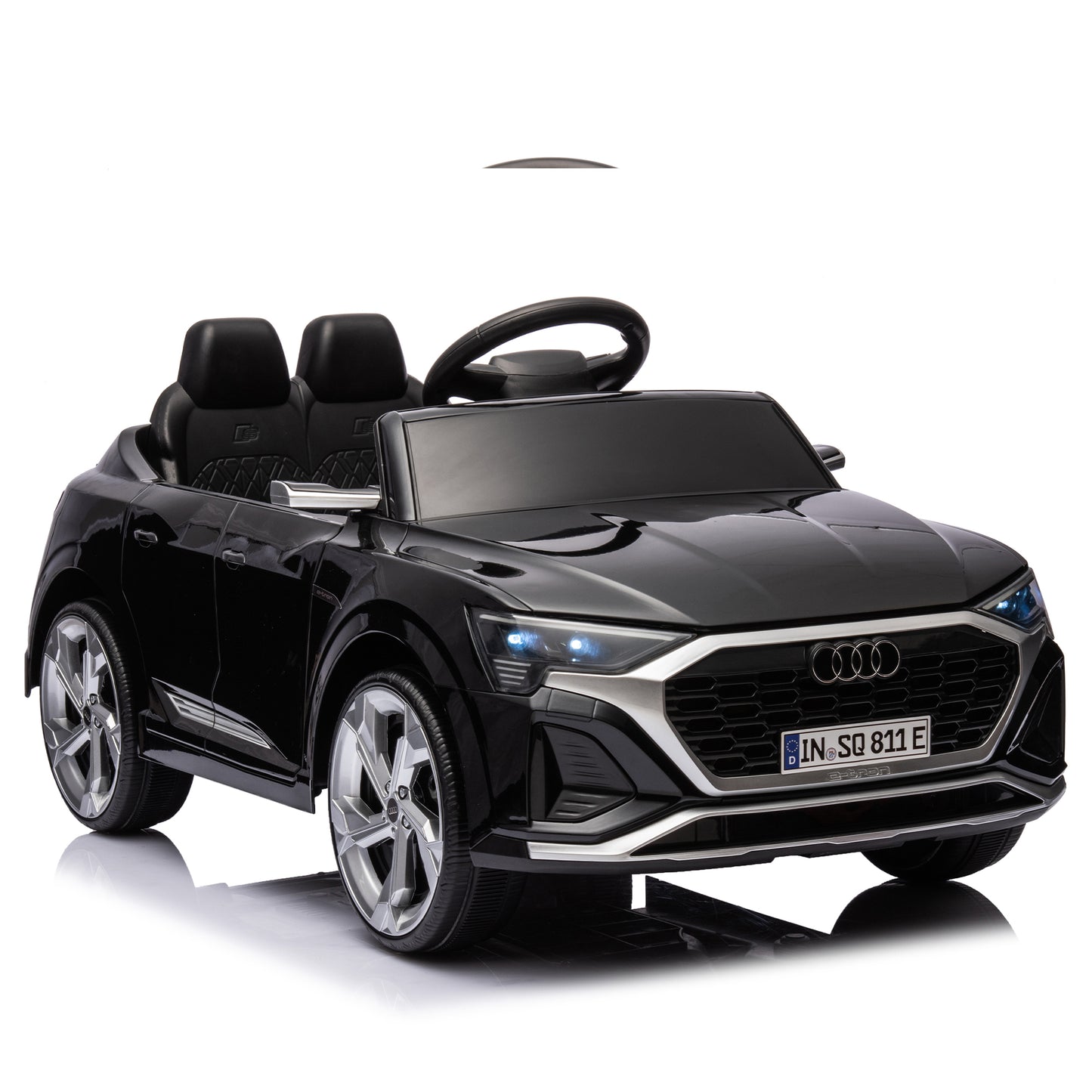 12V Kids Ride On Electric Car w/Parents Remote Control,Licensed Audi SQ8 for Kids,Dual Drive,Suspension,Hanging start,Three speed adjustable Music,Volume Control,LED Lights for Kids Aged 3-6.