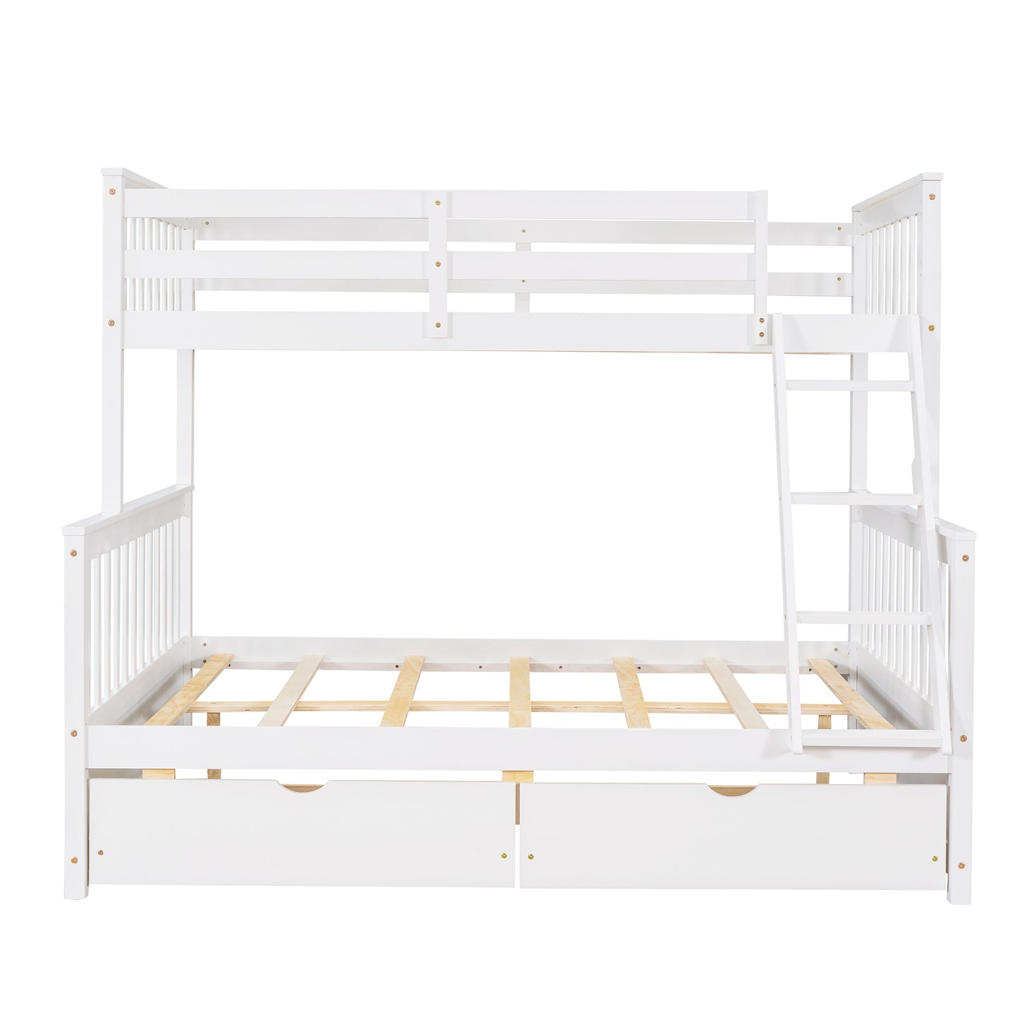 Twin/Full Bunk Bed with Stairs, Drawers, and Flexible Layout