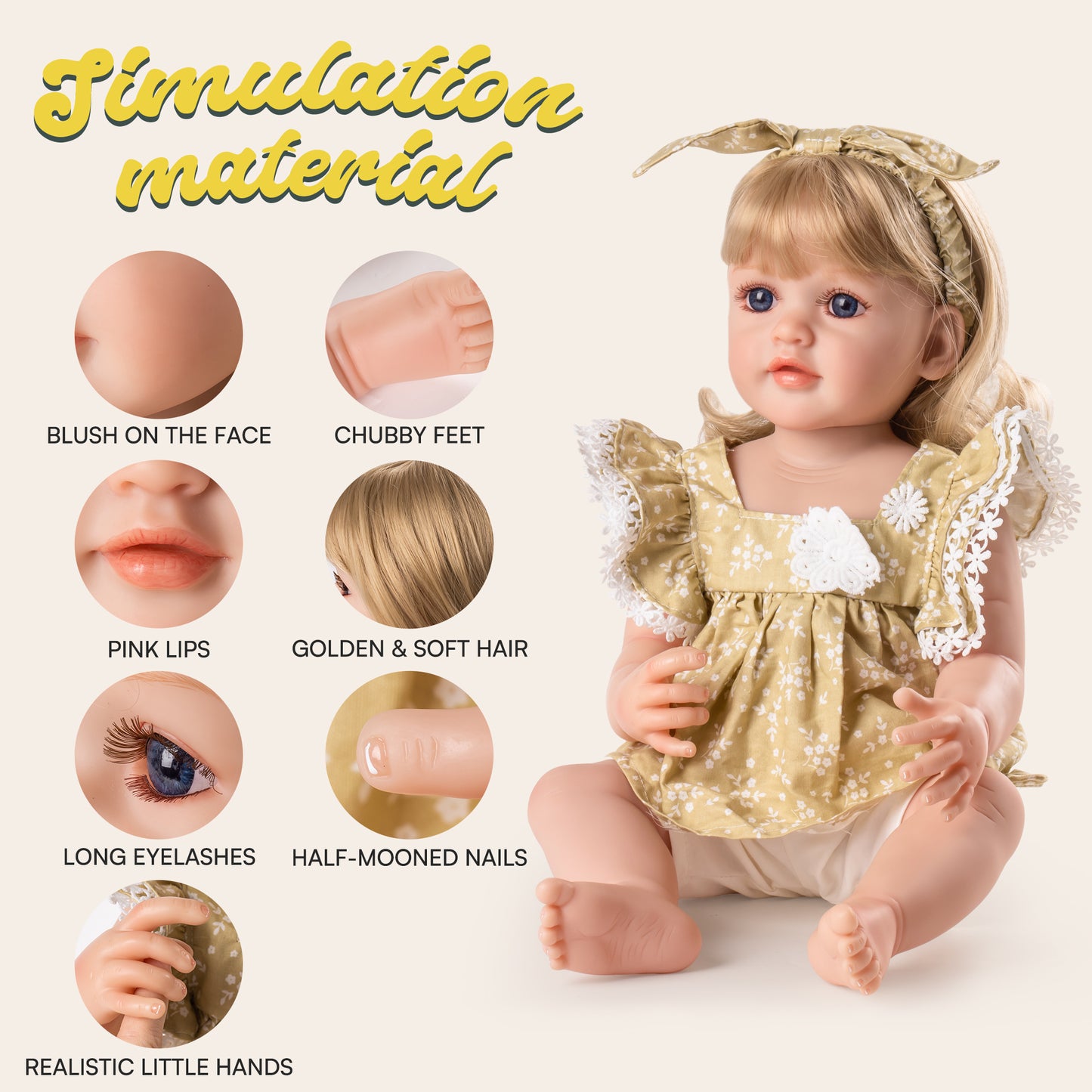 Lifelike Realistic Reborn Toddler Doll with Complete Ensemble