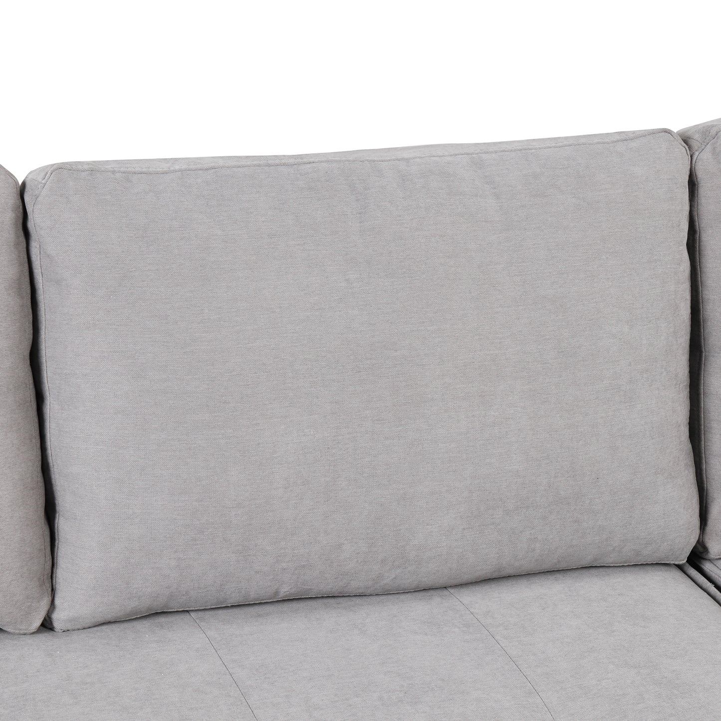 Gray L-Shape Sleeper Sectional Sofa with Storage Chaise and 2 Stools