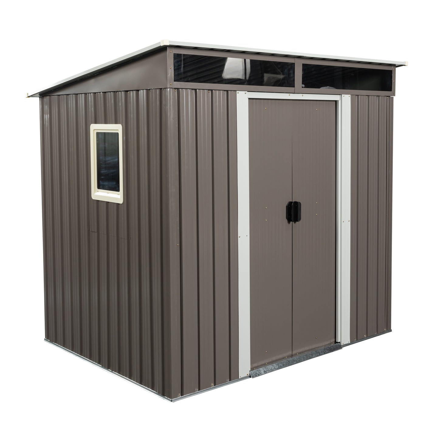 6ft x 5ft Outdoor Metal Storage Shed With window Transparent plate