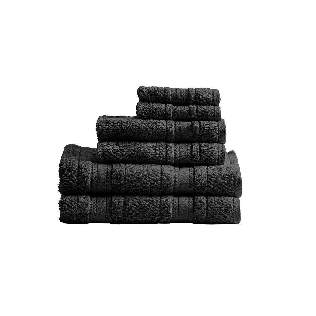 Luxurious Zero Twist Cotton Towel Set with Antimicrobial Treatment - 6-Piece Bath Linen Collection