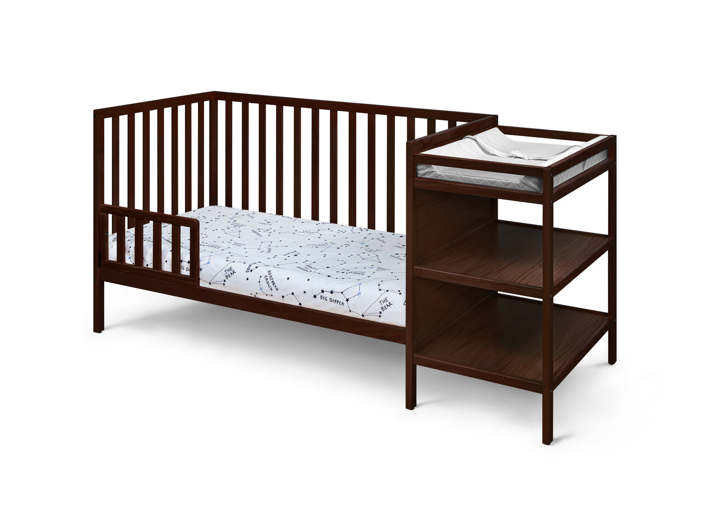 Palmer 3-in-1 Convertible Crib and Changer Combo Espresso