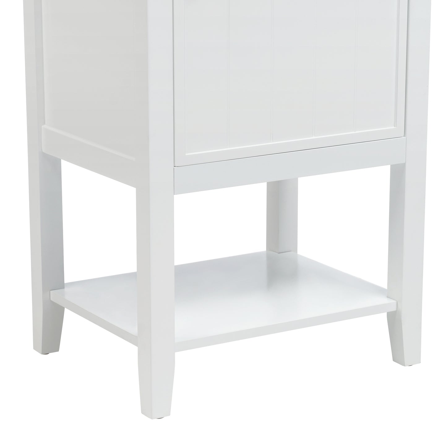 20" Bathroom Vanity with Sink, Bathroom Cabinet with Soft Closing Door, Storage Rack and Open Shelf, White