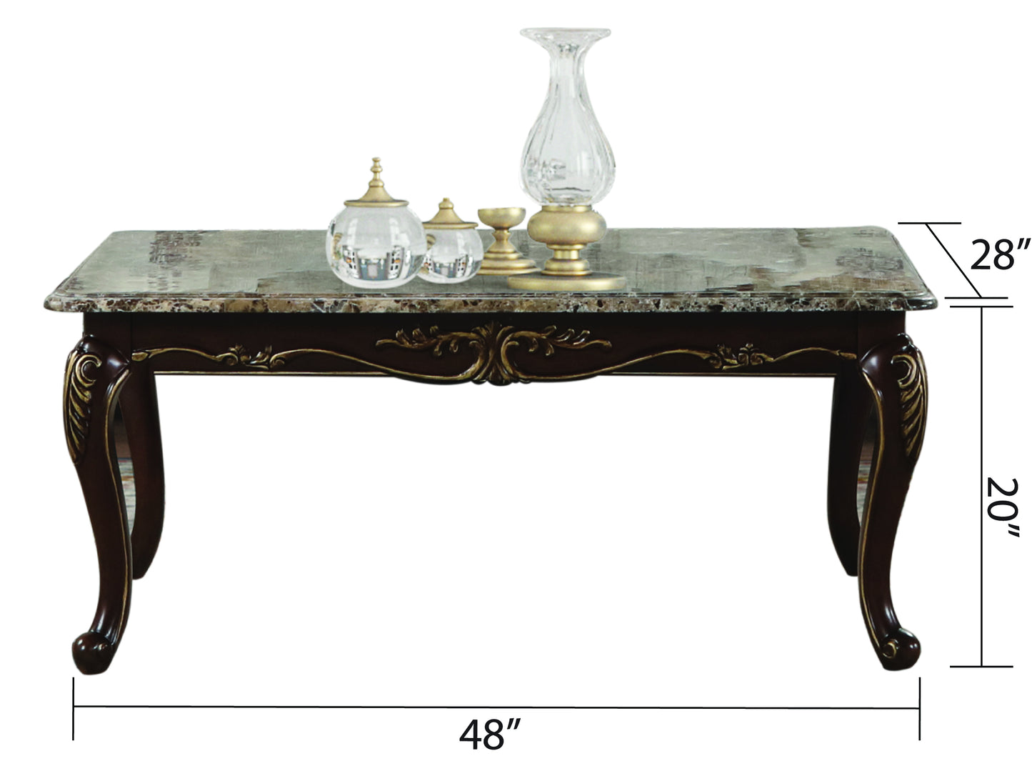 Regal Marble-Topped Coffee Table