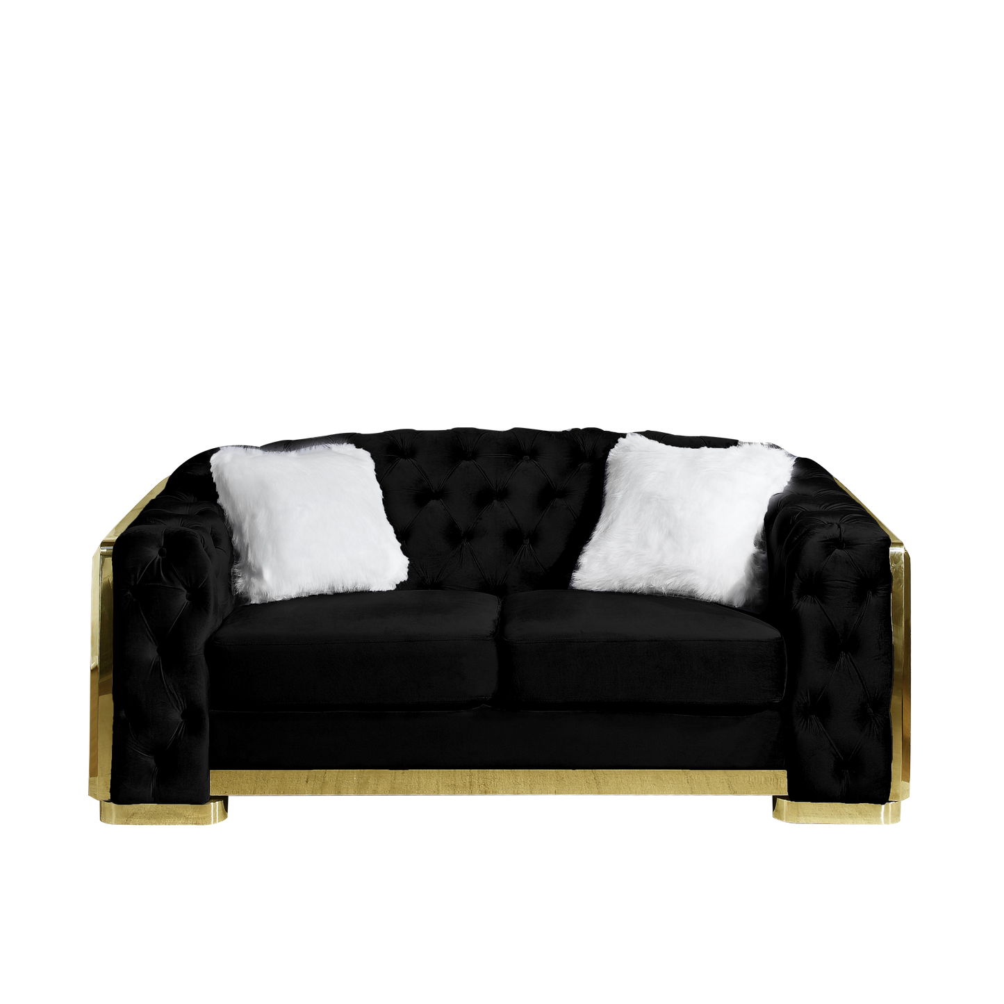 Velvet Stainless Steel Frame Surround Upholstered Loveseat