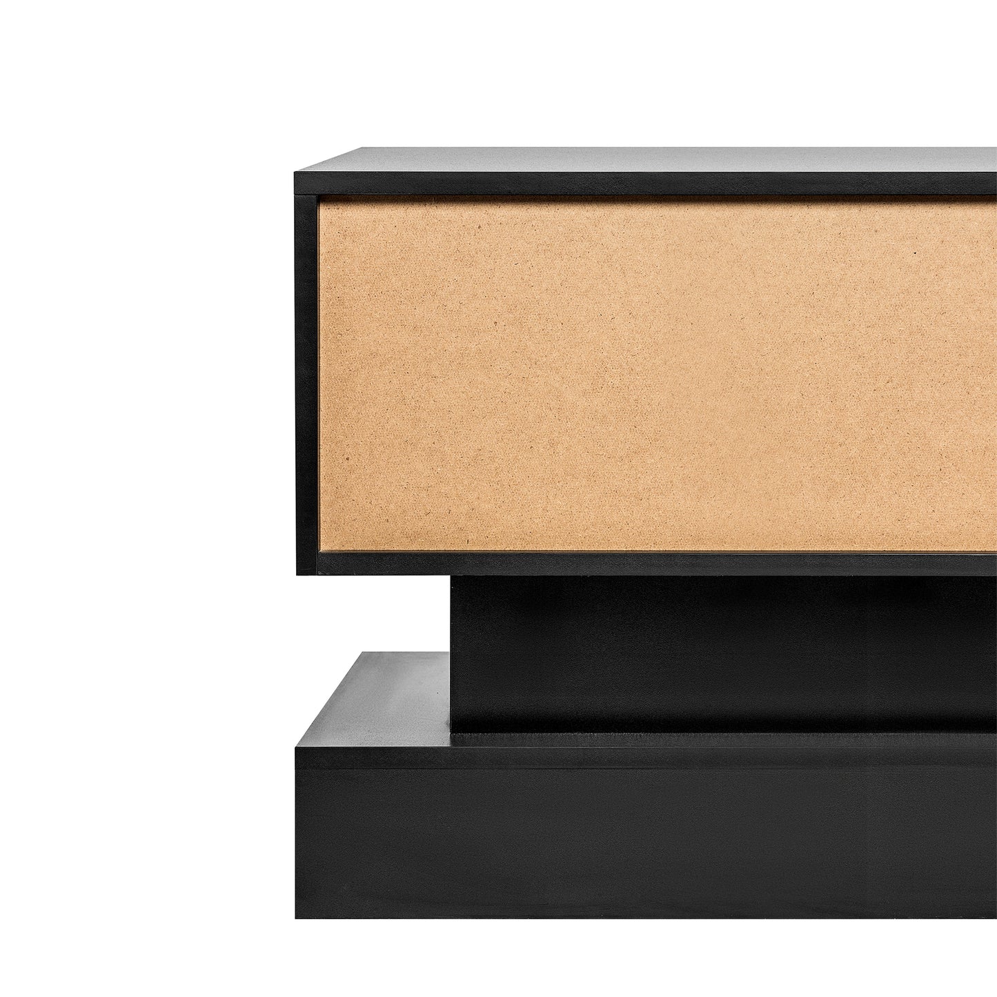 Modern 63-Inch Black TV Stand with LED Lights and Storage Options