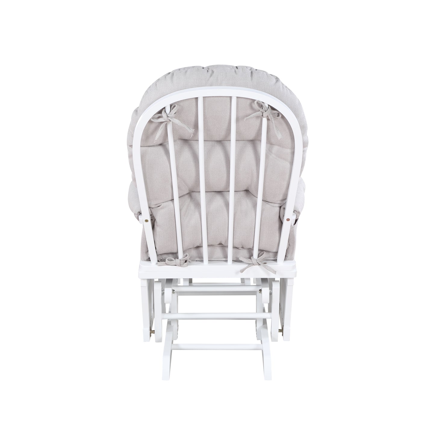 Madison Glider & Ottoman White/Woven Gray