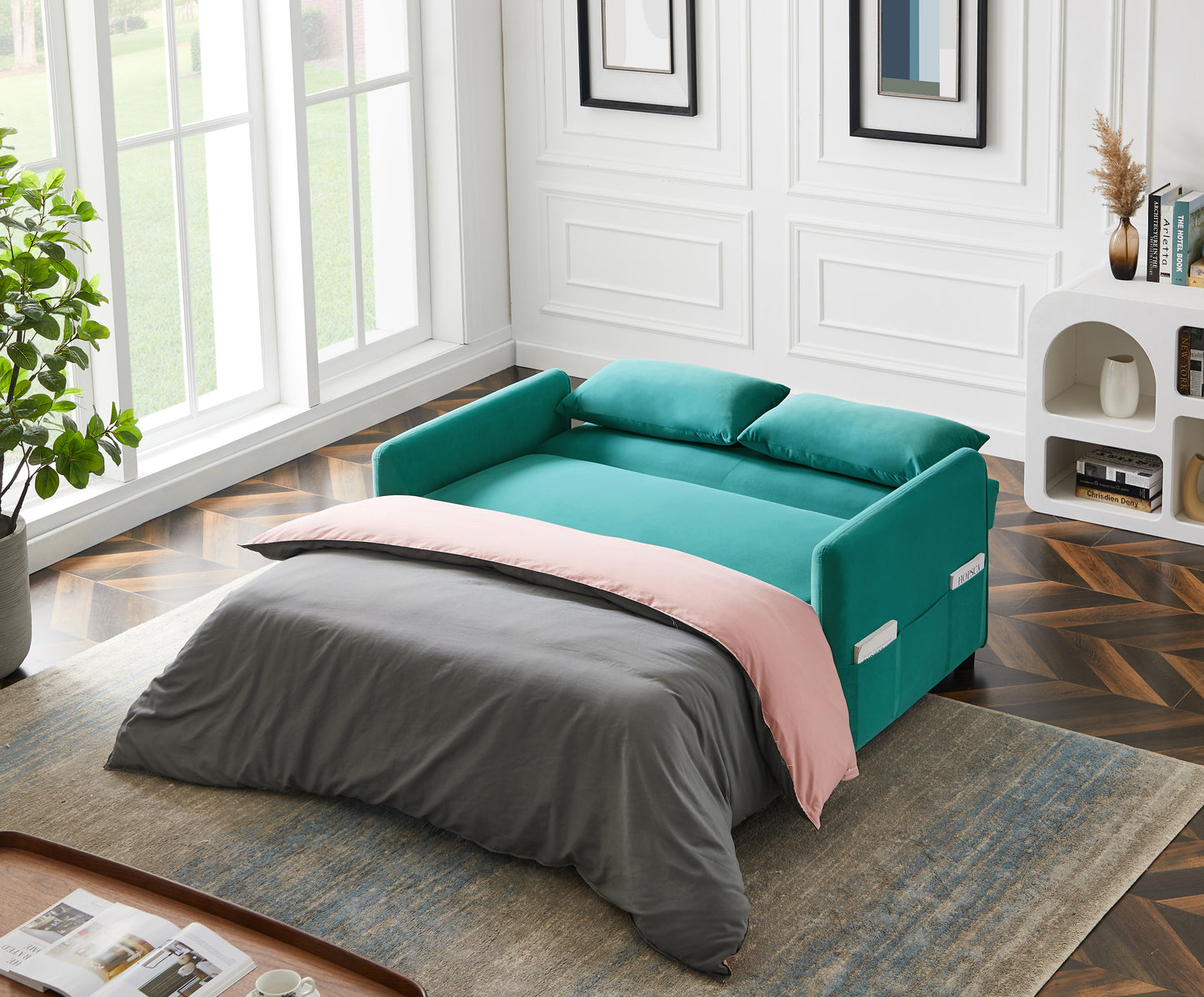 Blue Convertible Leisure Love Sofa