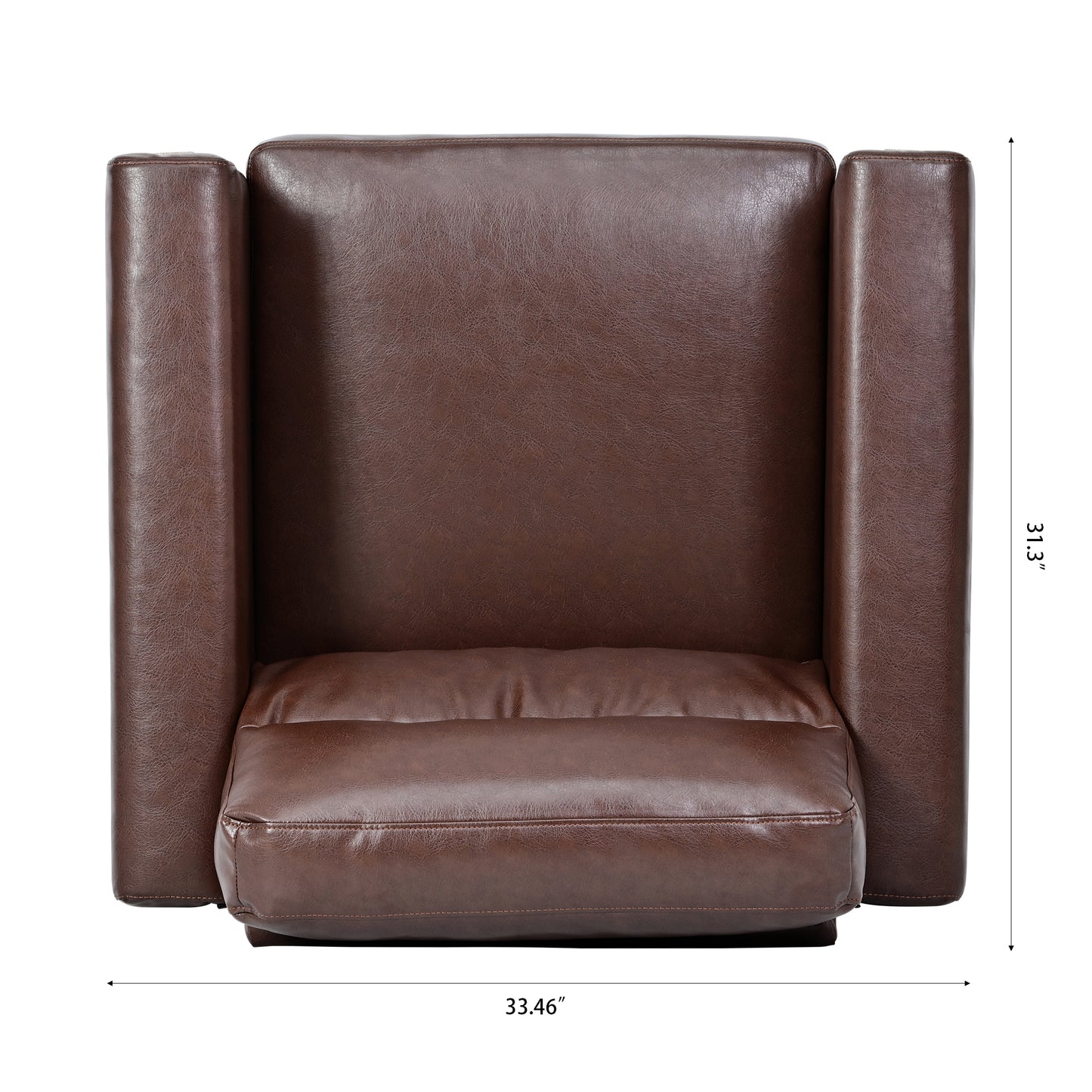 Single Seat Brown Sofa with Rubber Wood Legs