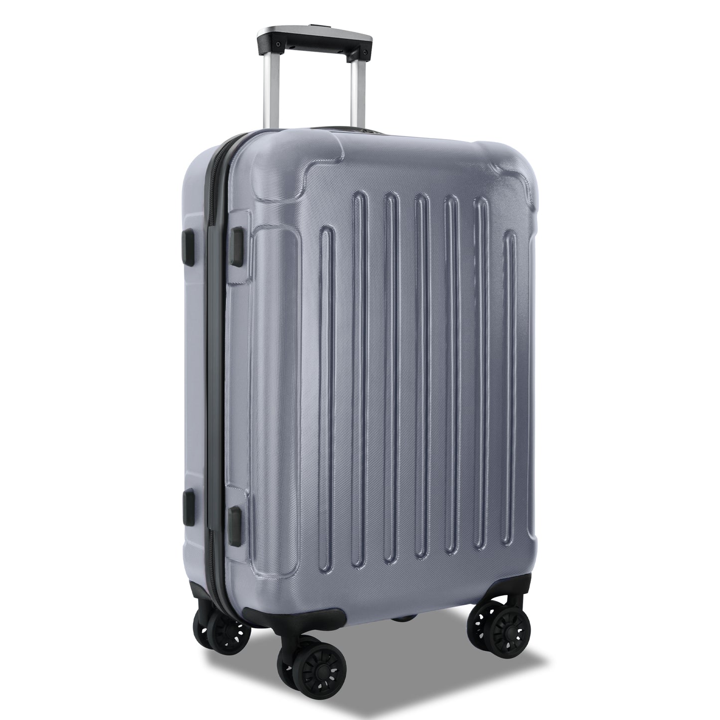 Luggage 3 Piece Sets with Spinner Wheels ABS+PC Lightweight (20/24/28), Grey