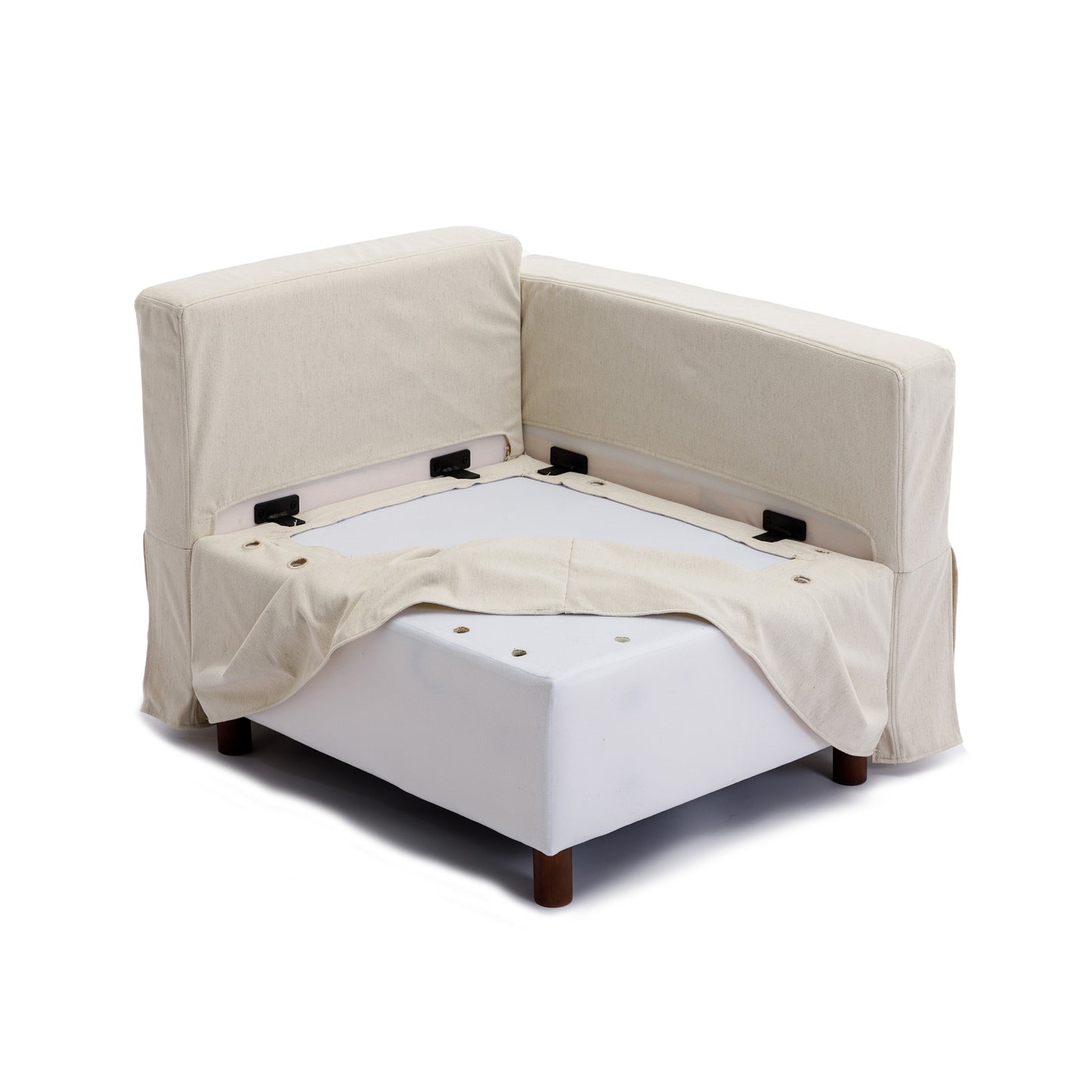 Single Seat Module Sofa Sectional Couch Seat Cushion and Back Cushion Removable and Washable,Cream