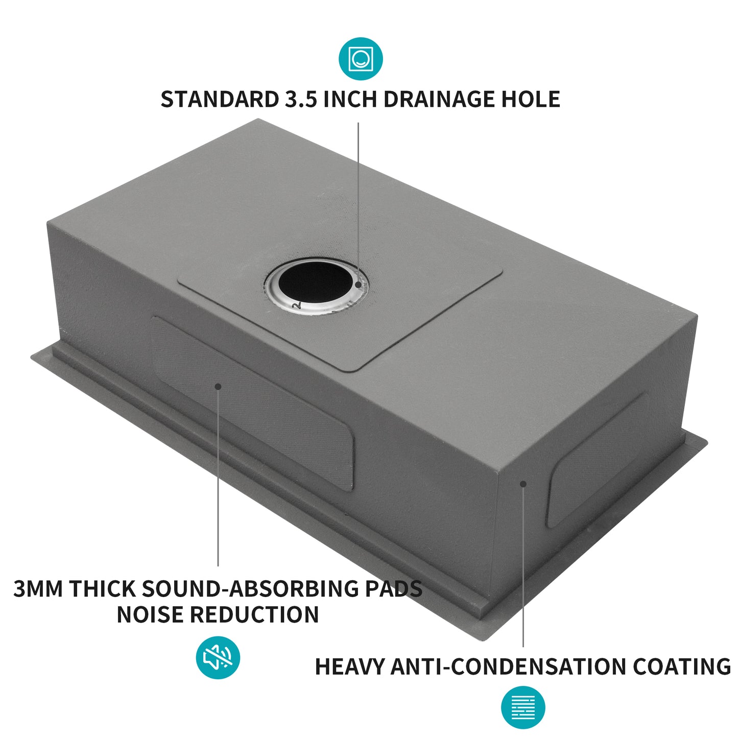 33-Inch Stainless Steel Undermount Kitchen Sink with Built-In Workspace