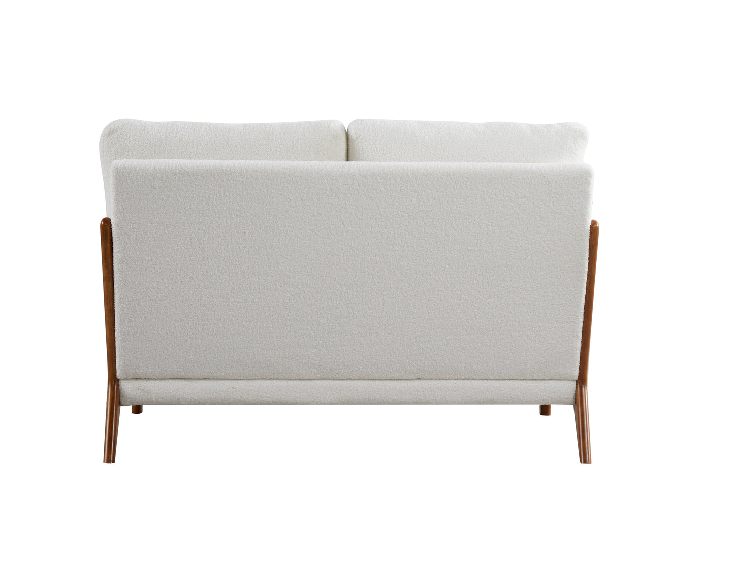 Modern Plush Teddy Fabric Loveseat with Sturdy Wooden Frame