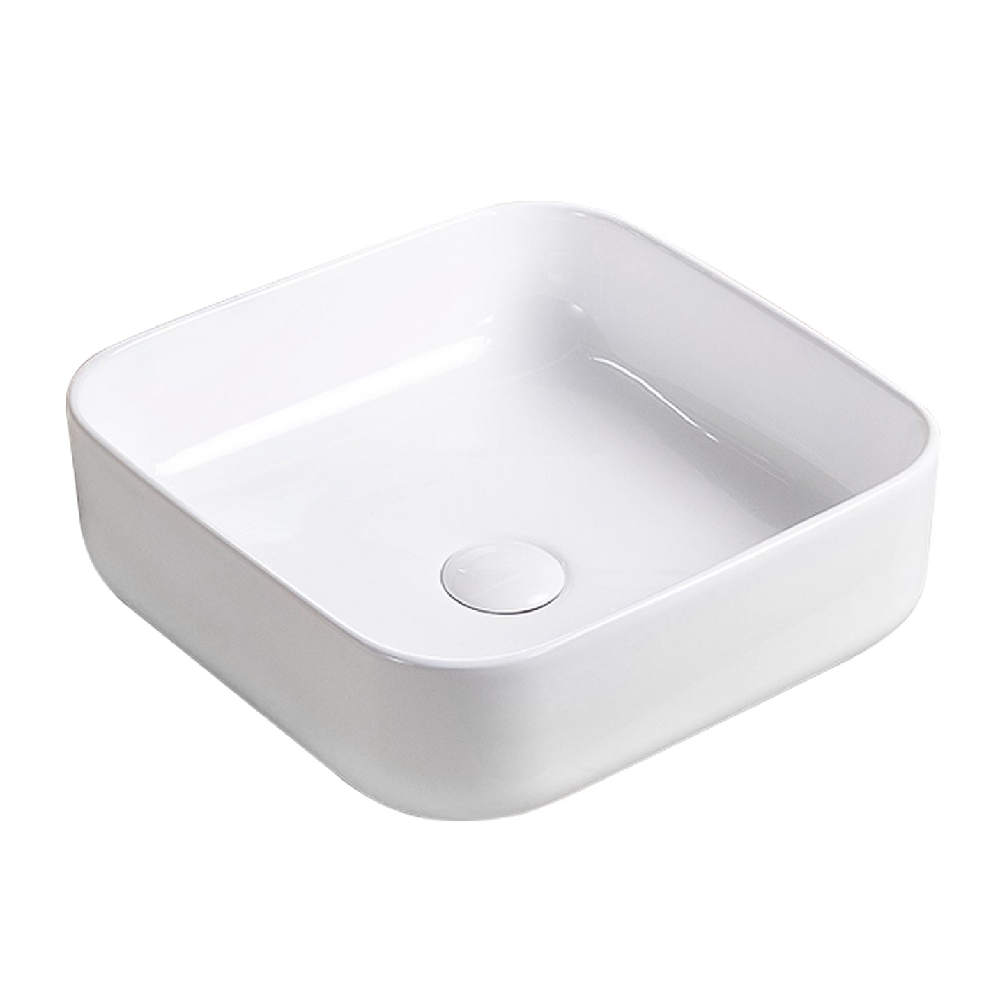 Vessel  Bathroom Sink Basin in White Ceramic