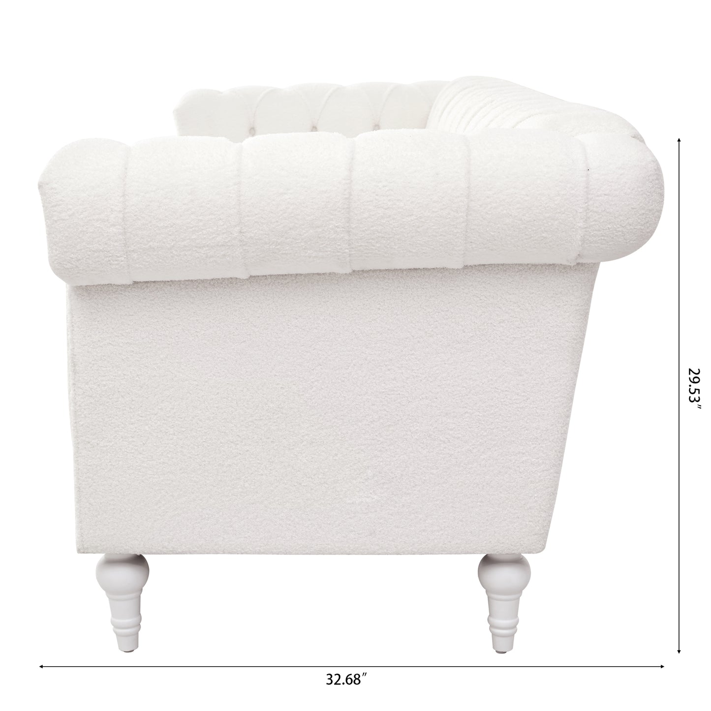 Traditional Bubble Nails Square Arm Sofa with Removable Cushions