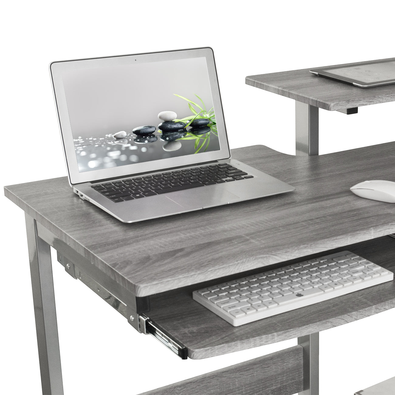 Techni Mobili Grey Computer Workstation Desk