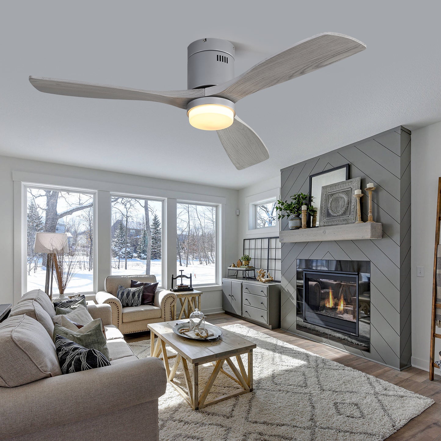 Sophisticated 52-Inch Indoor Ceiling Fan with 6 Speed Remote and Elegant Design