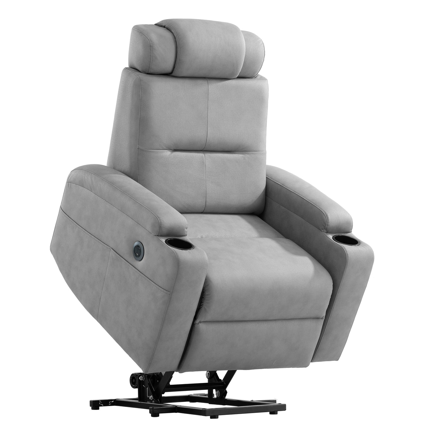 Comfortable Power Lift Recliner Chair for the Elderly with USB Charge Port (Light Gray)