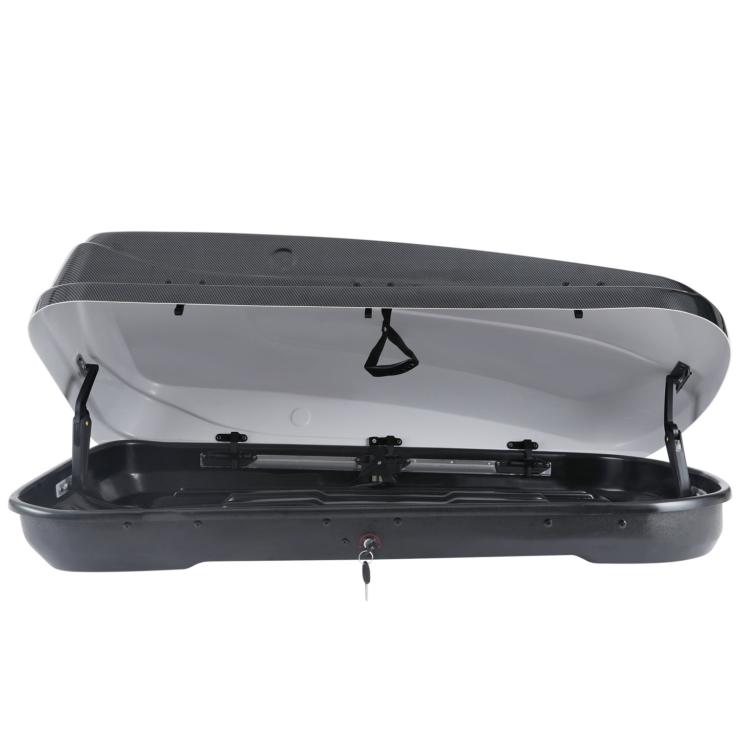 Visrack Carbon Fiber Style Roof Cargo Box with Security Keys, 13 Cubic Feet, Carbon Black