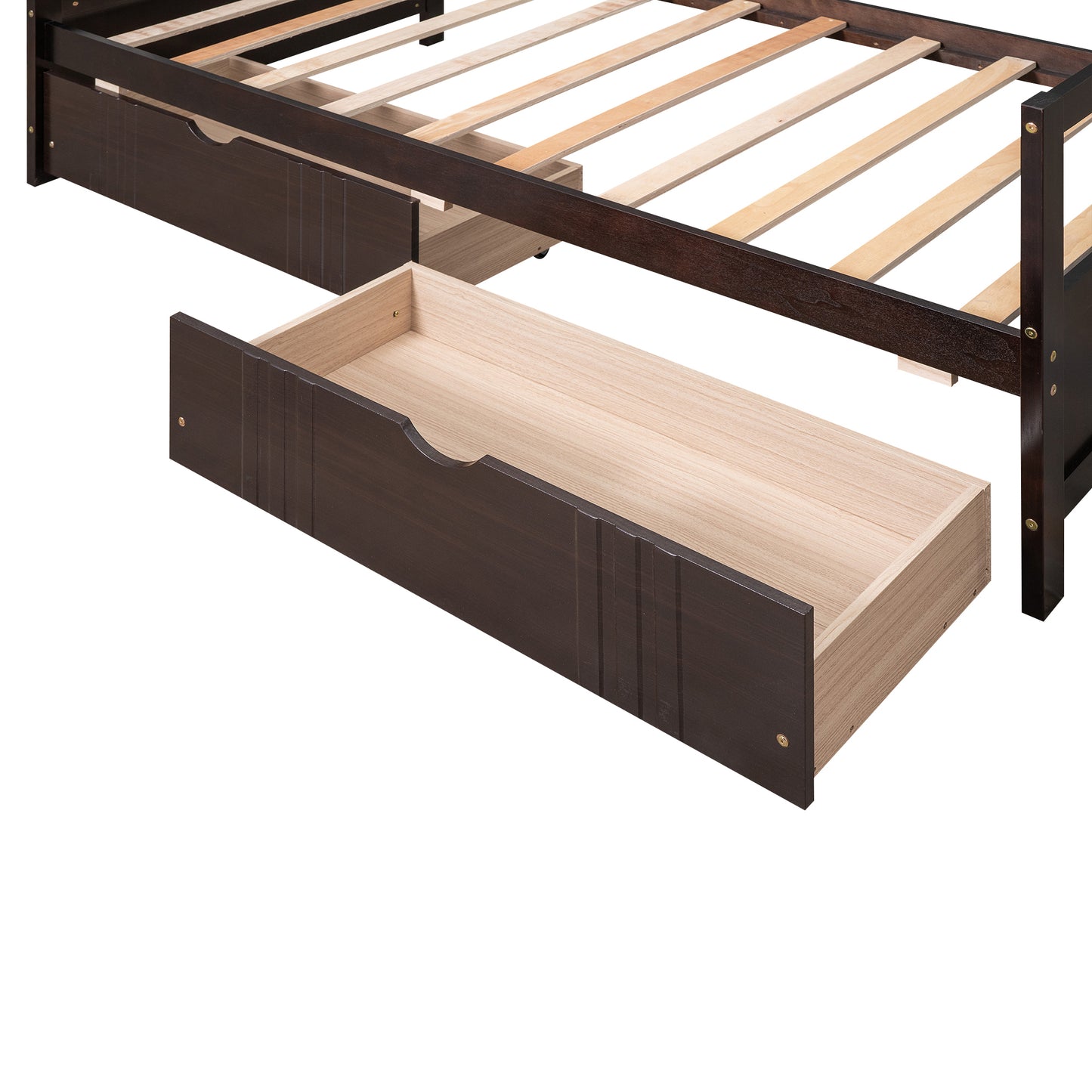 Twin Size Daybed Wood Bed with Two Drawers,Espresso(OLD SKU:LP000057AAP)