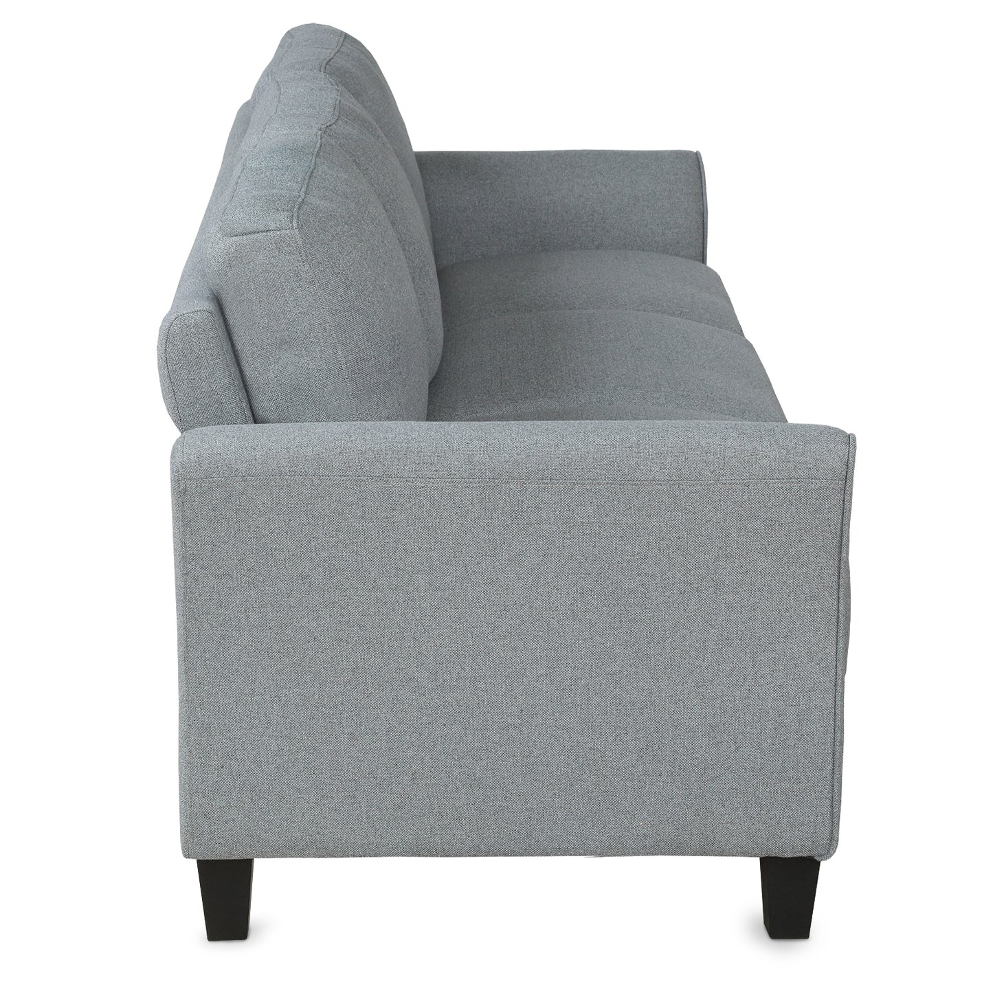 Gray 3-Seat Linen Fabric Sofa for Living Room