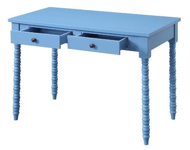 Blue Altmar Writing Desk with Vintage Style Storage Drawers