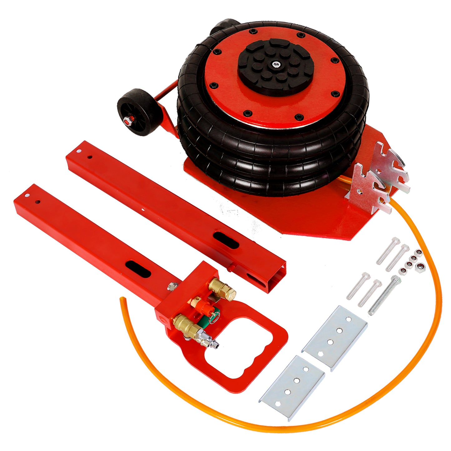 3T Triple Bag Air Jack ,Pneumatic Jack 3 bag ,lifting 16in capacity  6600lbs,easy-collapsing Terrain,Red color