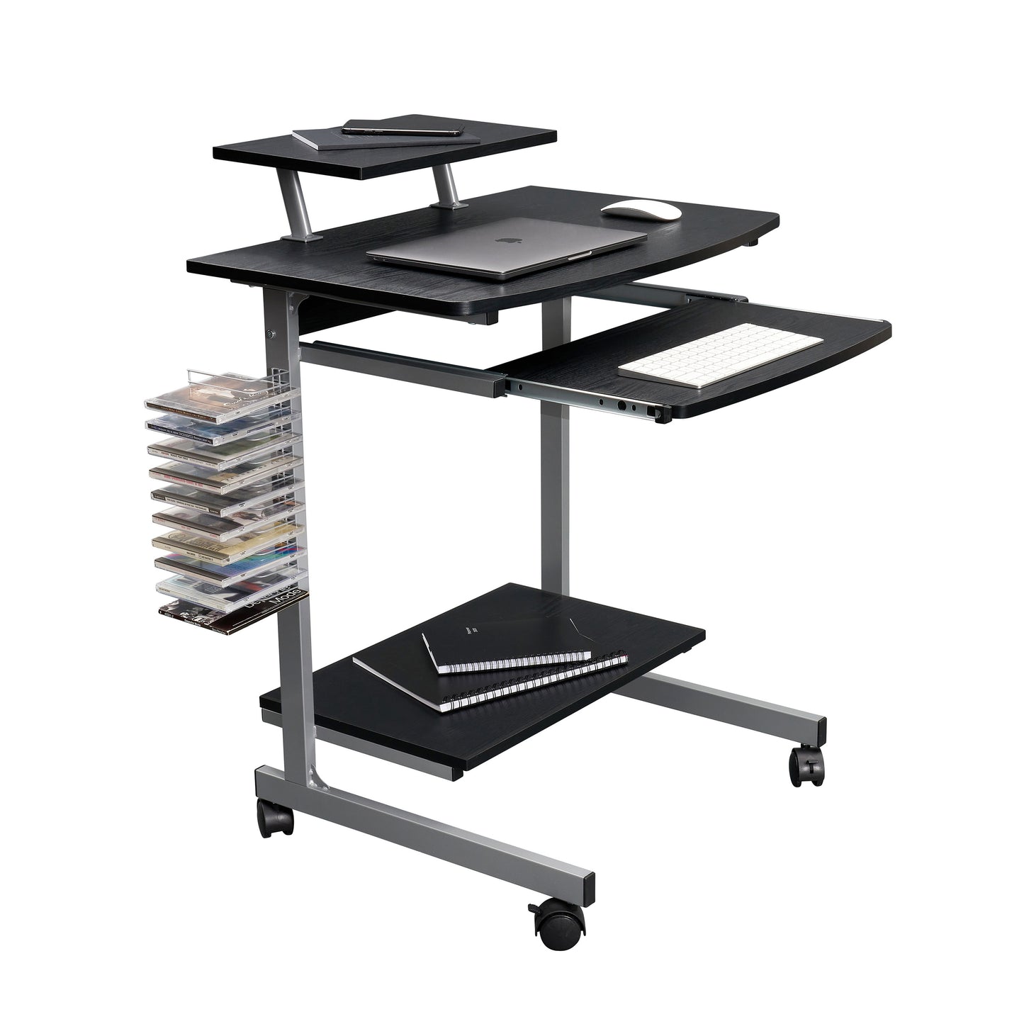 Espresso Compact Computer Storage Cart.