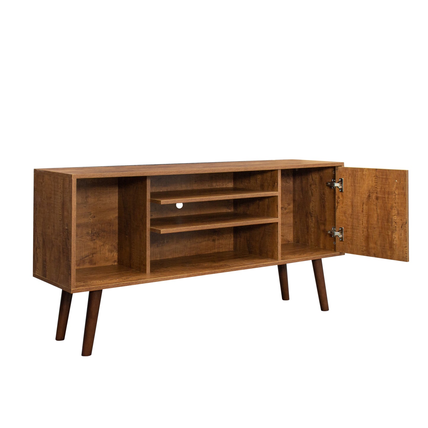 High-Quality Walnut TV Stand with Ample Storage and Sturdy Construction