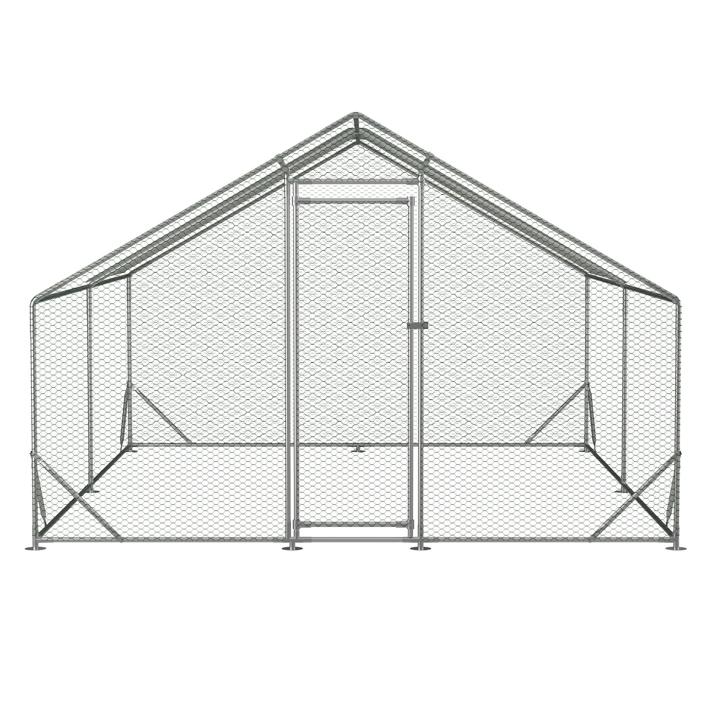 Large Metal Chicken Coop, Walk-in Chicken Run,Galvanized Wire Poultry Chicken Hen Pen Cage, Rabbits Duck Cages with Waterproof and Anti-Ultraviolet Cover for Outside(10' L x 13 W x 6.56' H)